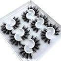 HBZGTLAD 6 Pairs Fluffy False Eyelashes Natural Faux Mink Strip 3D Lashes Pack (MDF-12)
