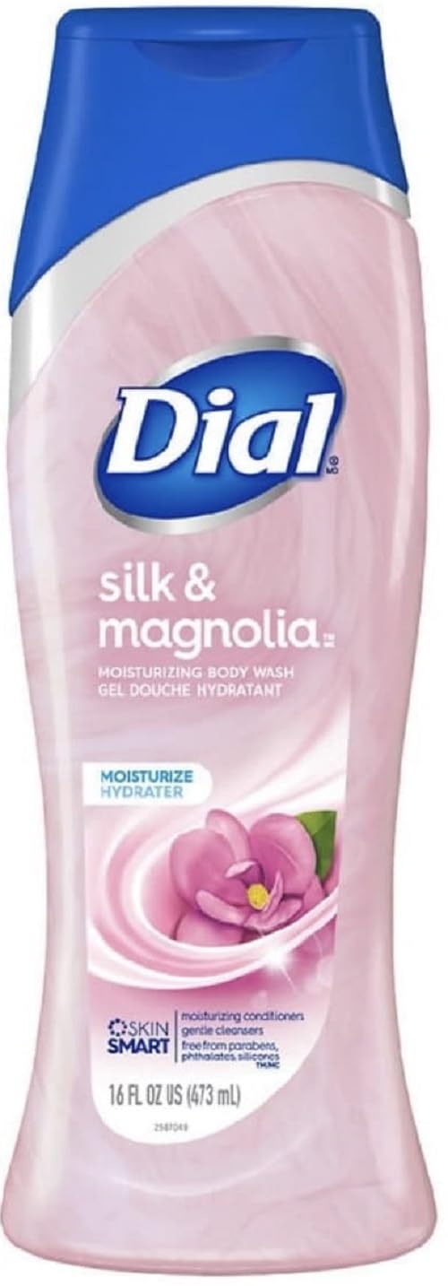 Dial Moisturizing Body Wash - Silk & Magnolia - Net Wt. 16 FL OZ (473 mL) Per Bottle - Pack of 2 Bottles