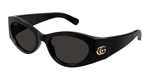 Gucci Women's Cat Eye Sunglasses, Black-Black-Grey, One Size