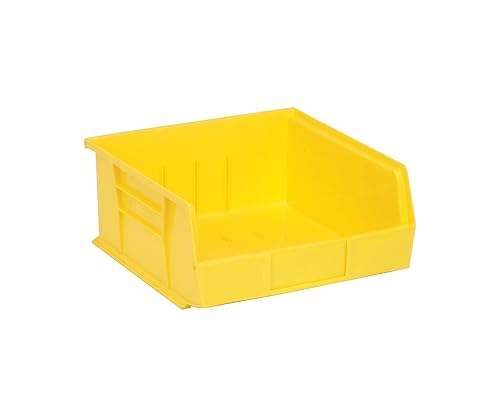 QUANTUM STORAGE SYSTEMS QUS235YL Ultra Stack & Hang Heavy Duty Part Organizer Yellow Bins 11" L x 11" W x 5" H 6 Pack