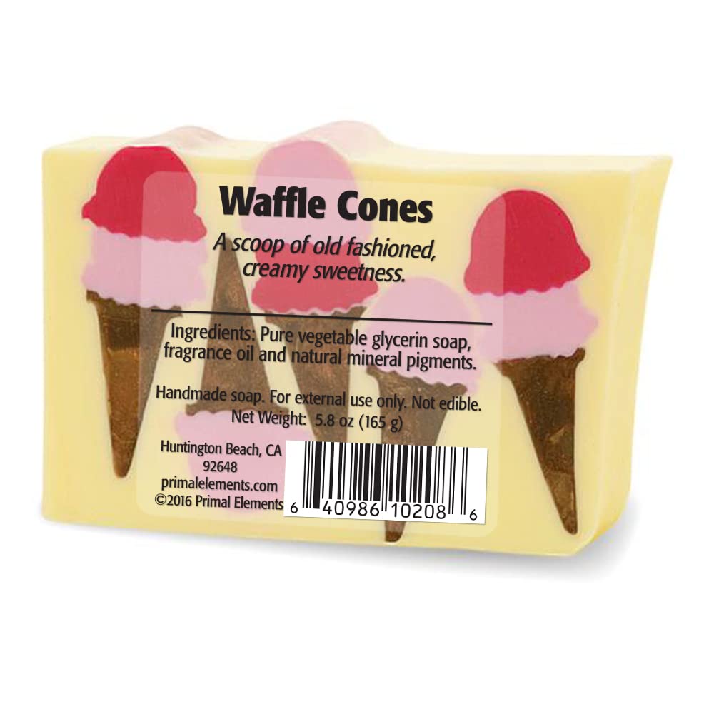 Primal Elements Wrapped Bar Soap, Waffle Cones, 5.8 Ounce