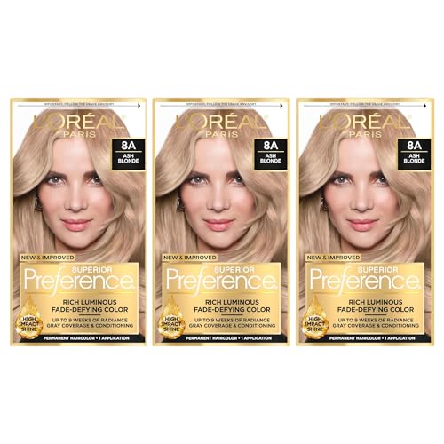 Superior Preference Rich Luminous Conditioning Colorant, Level 3 Permanent, Ash Blonde/Cooler 8A (Pack of 3)