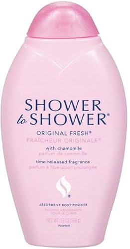 Shower to Shower Absorbent Body Powder, Original Fresh with Chamomile, 13-Ounce Bottles (Pack of 2)