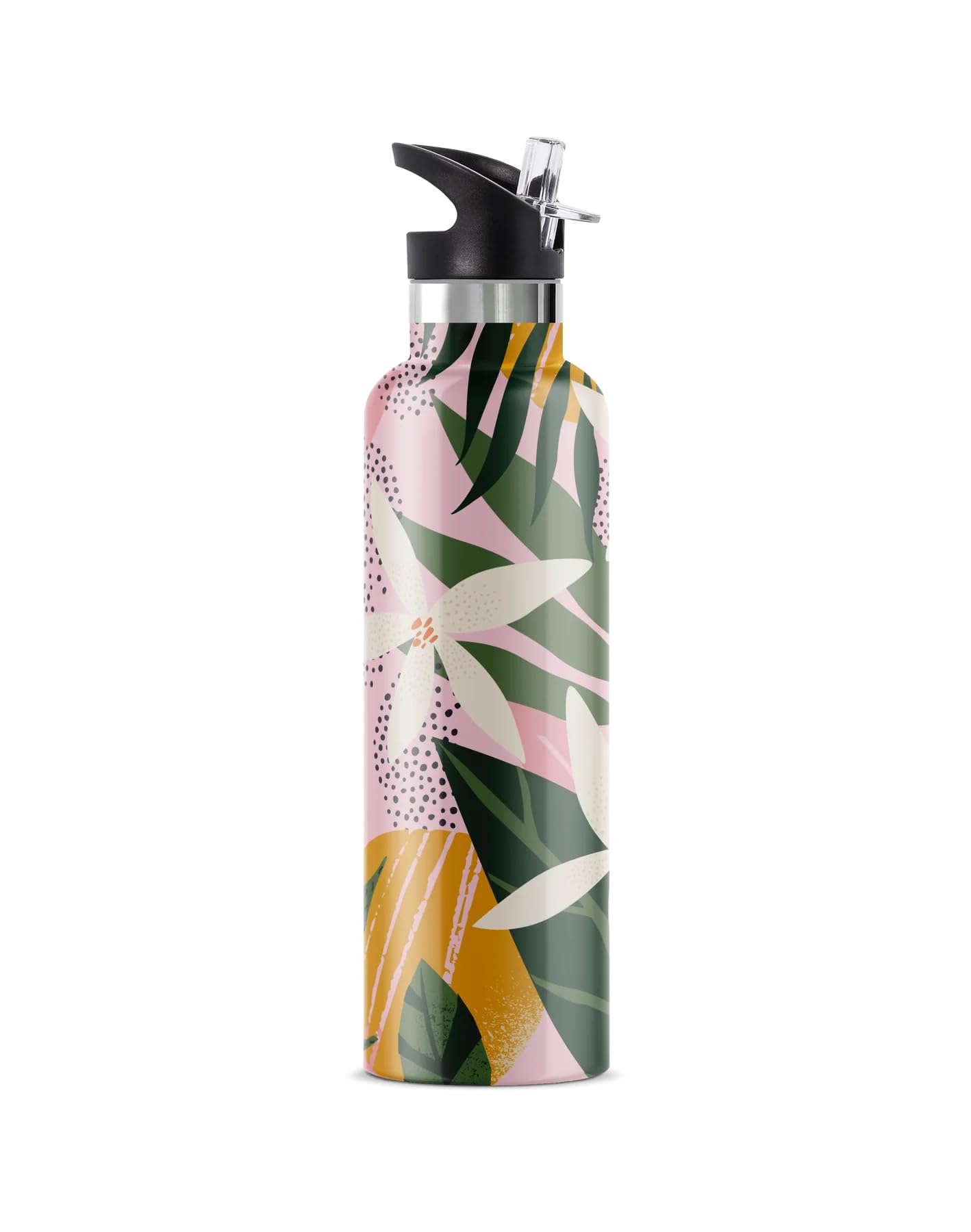 Bougie Tiare Bliss Insulated Water Bottle, Gift Tube, 25-Ounces, Stainless Steel, Multicolor, Kitchen Décor Sports & Outdoor Bougie