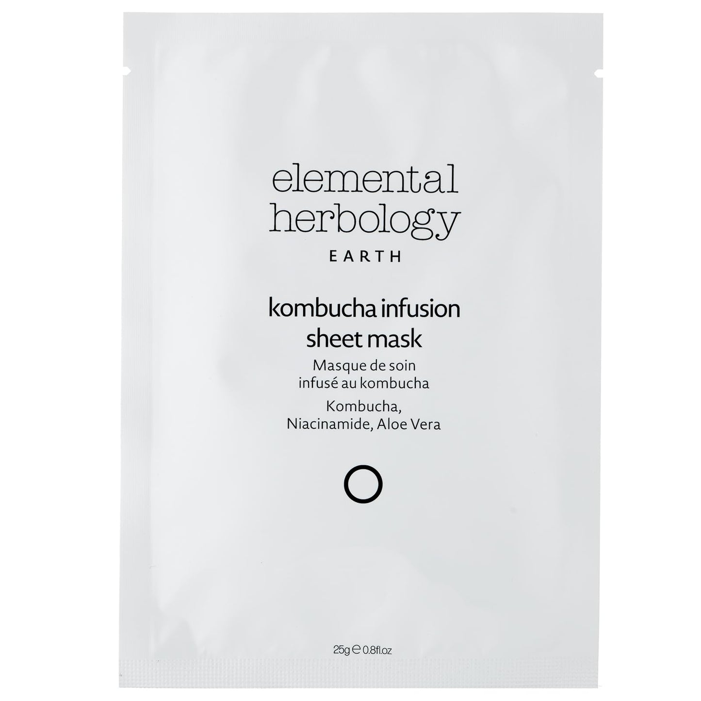 Elemental Herbology Kombucha Infusion Sheet Mask, 1 Mask- Radiance-Boosting, Face Sheet Mask with Probiotics, Niacinamide & Aloe Vera - Brightens