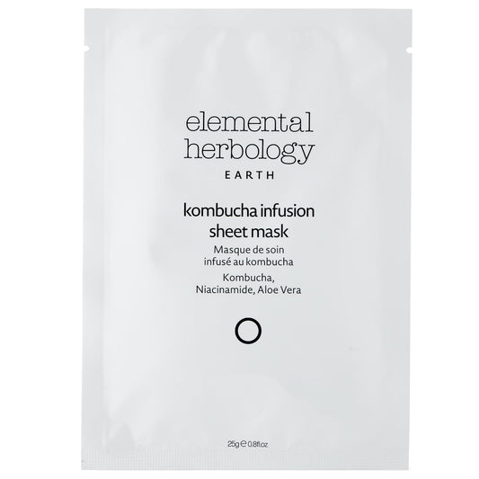 Elemental Herbology Kombucha Infusion Sheet Mask, 1 Mask- Radiance-Boosting, Face Sheet Mask with Probiotics, Niacinamide & Aloe Vera - Brightens Beauty & Personal Care Elemental Herbology