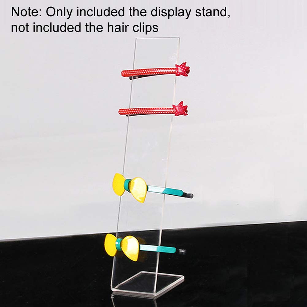 lasenersm 4 Pieces Clear Acrylic Hair Clip Display Stand L-Shaped Hairpin Display Holder Barrette Display Stand Holder Hair Clip Organizer Stand