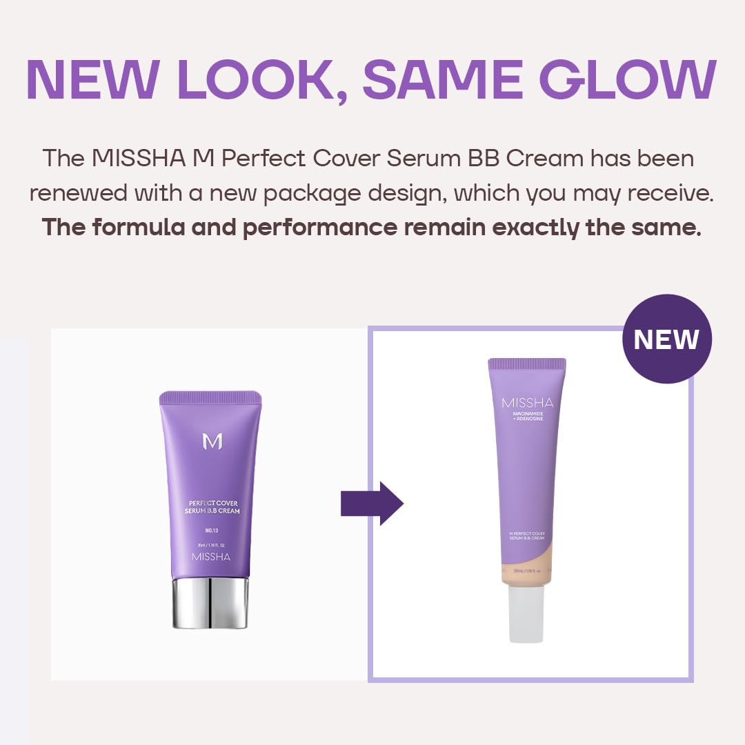 MISSHA M Perfect Cover Serum BB Cream No.25 Warm Beige - Medium with Warm Undertone, Skin Tint, Tinted Moisturizer, Skin Care Foundation Makeup Beauty and Personal Care MISSHA