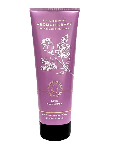 Bath and Body Works Rose Lavender Aromatherapy Creamy Moisturizing Body Wash, 10 ounces