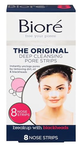 Biore Deep Cleansing Pore Strips, 8 Nose Strips. (Pack of 2)