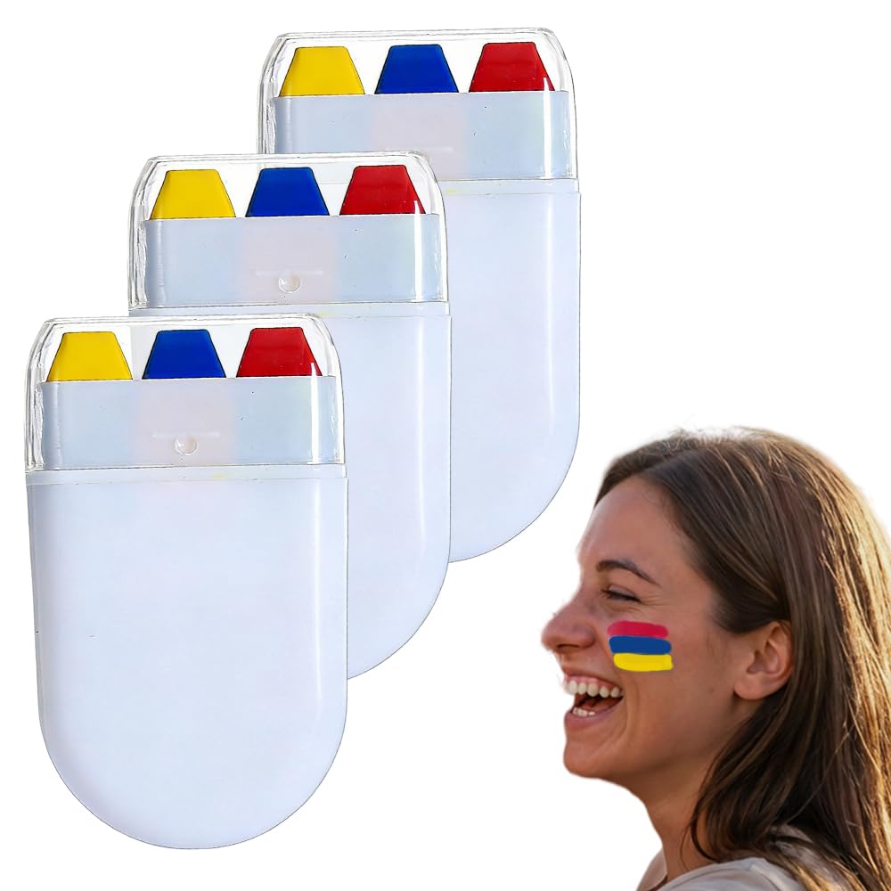 Face Paint Stick, Washable National Flag Face Paint Stick for 2026 Football Rugby Baseball Soccer, Eye Black Face & Body Paint for Outdoors Game