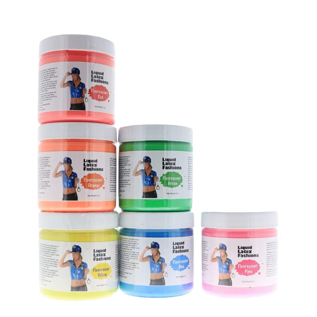 Liquid Latex Blacklight UV Reactive Body Paint, Glow Body Paint, Ideal for Art, Ammonia Free No Odor, Easy On and Off, Cosplay Makeup