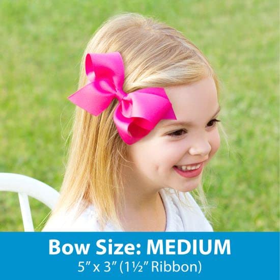Wee Ones Girls' Grosgrain Hair Bow with Scalloped Edge Faux Velvet Overlay, Medium, Burnt Orange