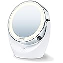 Beurer 5x Magnifying Double-Sided Cosmetic Vanity Makeup Mirror Illuminated | LED Lights | 360° Degree Swivel Rotation| Cordless | BS49