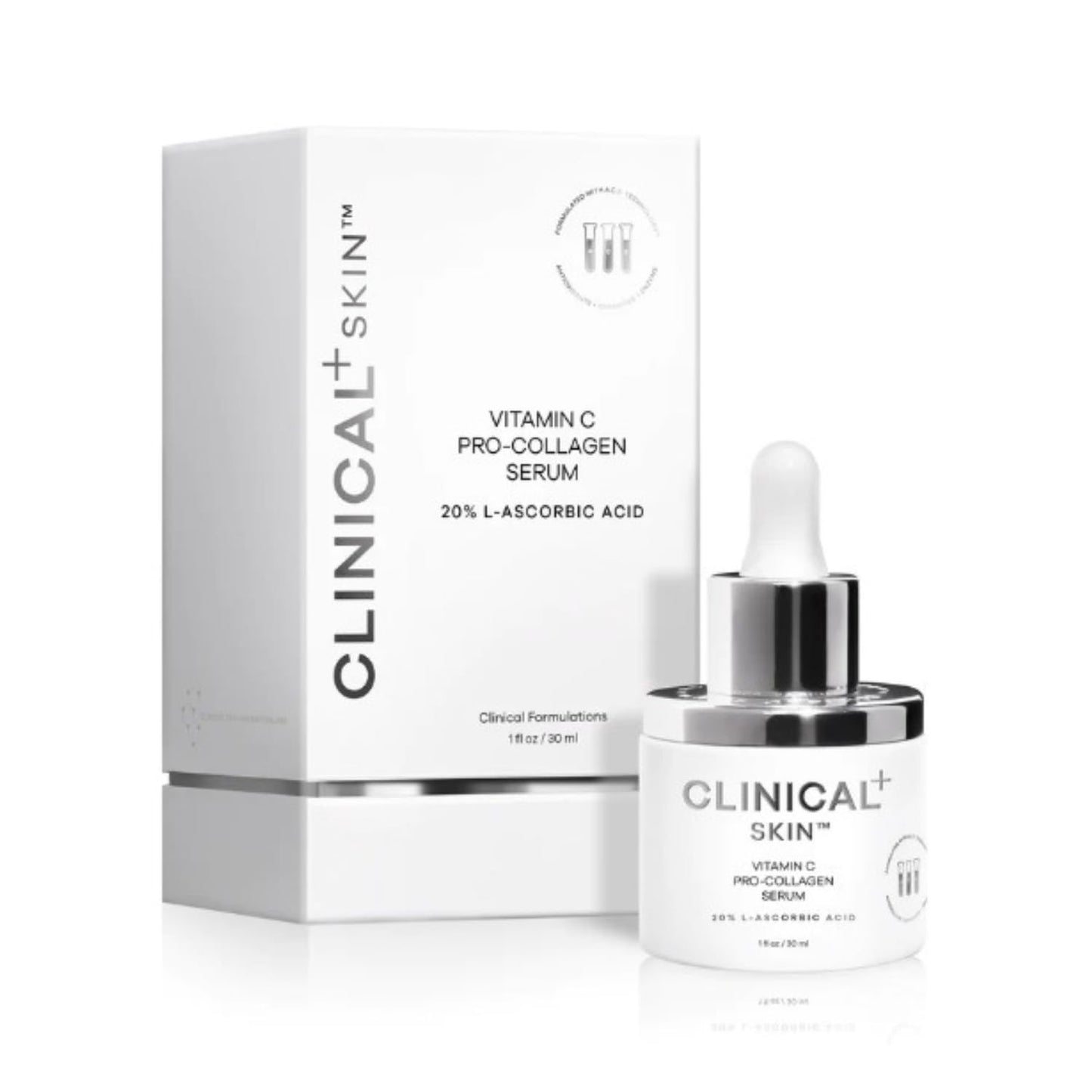 Clinical Skin Vitamin C Pro-Collagen Serum, Vitamin E, Anti-Aging, Skin Brightening Formula, For Soft Luminous Skin, for Fine Lines and Wrinkles