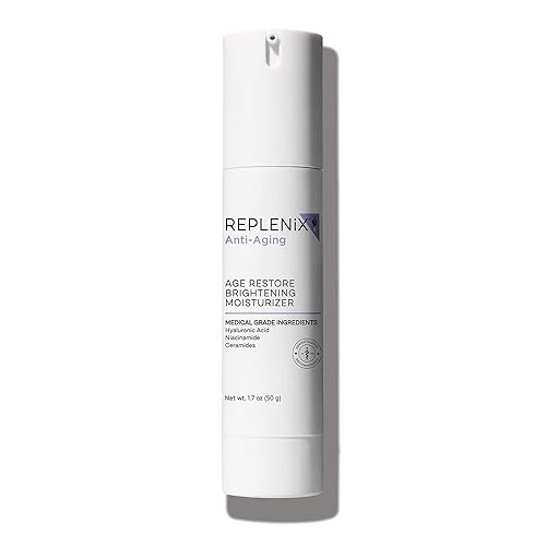 Replenix Age Restore Brightening Face Moisturizer with Hyaluronic Acid, Niacinamide & Ceramides, Medical-Grade Oil-Free Facial Cream for Mature Skin