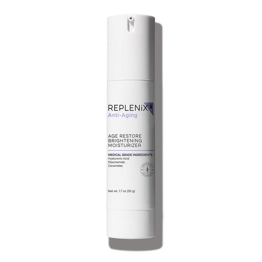 Replenix Age Restore Brightening Face Moisturizer with Hyaluronic Acid, Niacinamide & Ceramides, Medical-Grade Oil-Free Facial Cream for Mature Skin