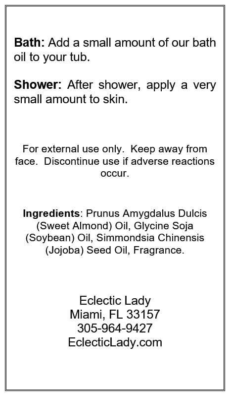 Gardenia Bath Oil, Scented Body Oil, Relaxing Bathing Oil, 8 oz Beauty and Personal Care Eclectic Lady