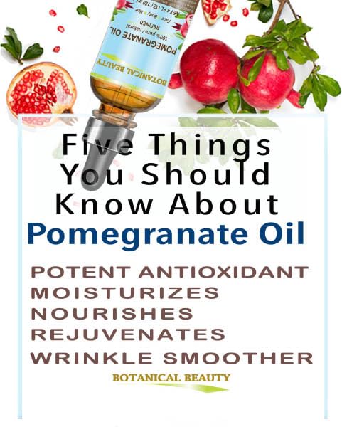 Botanical Beauty POMEGRANATE OIL 100% Pure Natural Refined Cold-pressed Carrier oil 1 Fl oz 30 ml for Face, Skin, Body, Hair, Lip, Nails. Rich in