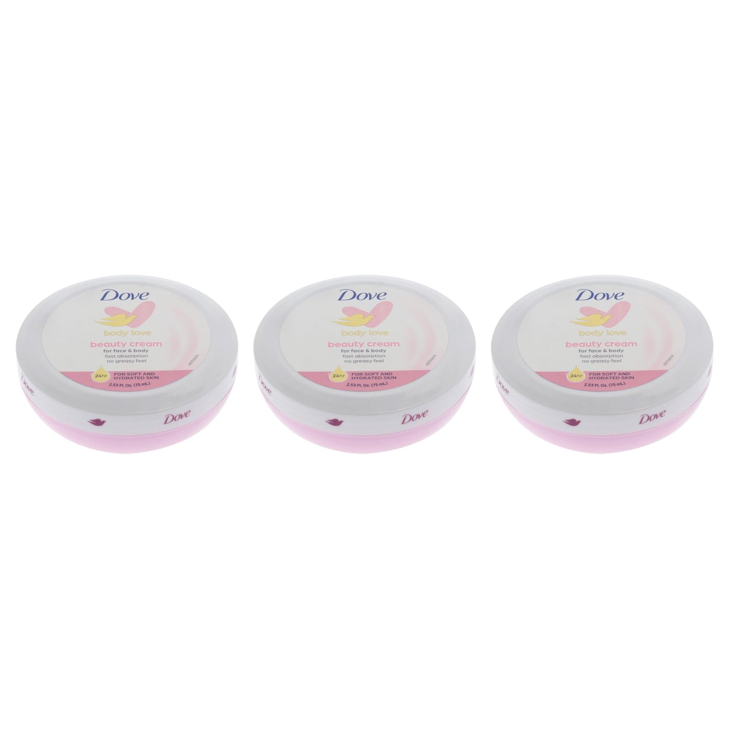 Beauty Cream - Pink by Dove for Women - 2.7 oz Cream (Pack of 3)