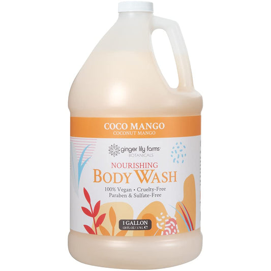 Ginger Lily Farms Botanicals Nourishing Body Wash, Coco Mango, 100% Vegan & Cruelty-Free, Coconut Mango Scent, 1 Gallon (128 fl oz) Refill Beauty & Personal Care Ginger Lily Farms