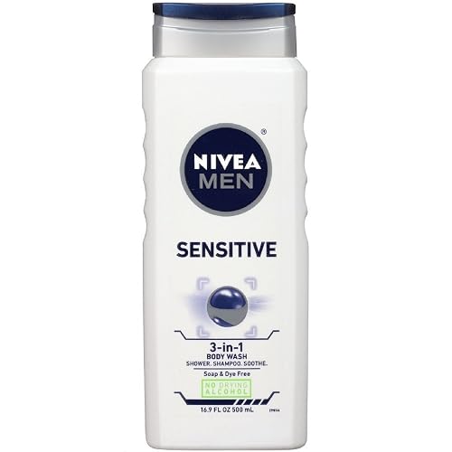 Nivea For Men Sensitive Body Wash 16.9 Ounce (Value Pack of 7)