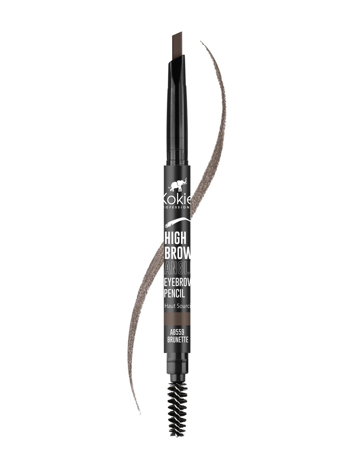 Kokie Cosmetics High Brow Angled Eyebrow Pencil, Brunette, 0.012 Ounce