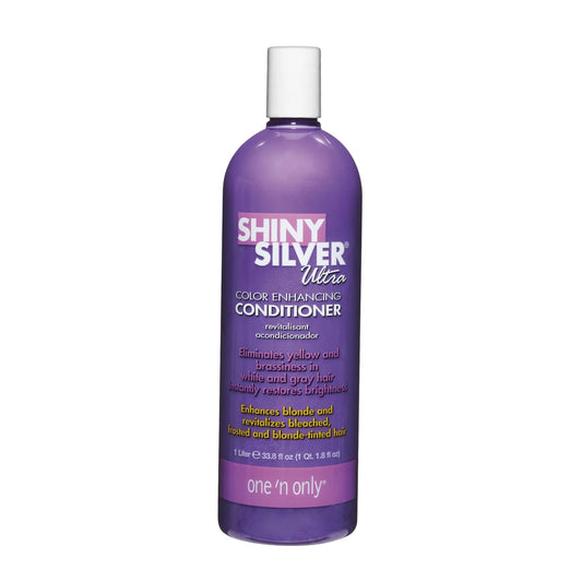 One 'n Only Shiny Silver Color Enhancing Conditioner for Women - Purple Conditioner to Neutralize Yellow & Brassy Tones - Restores Shine & Moisture