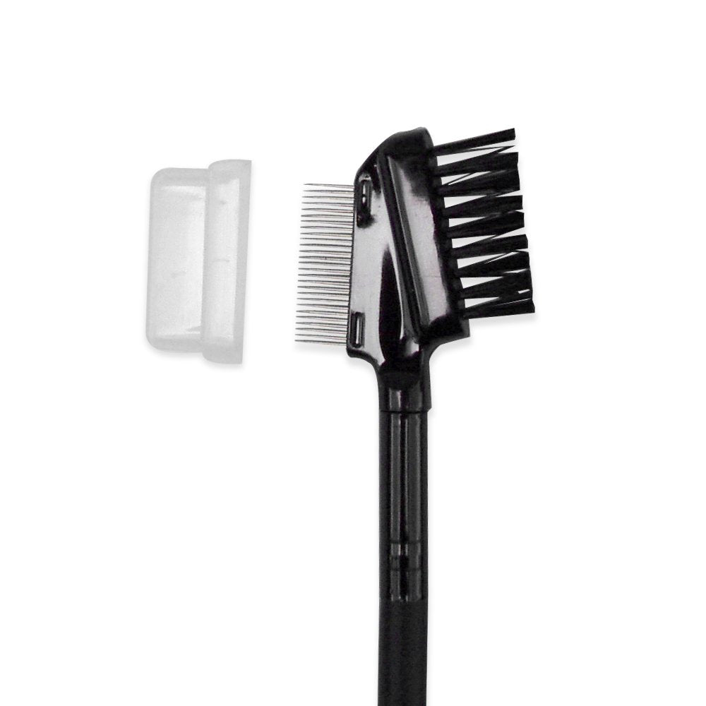 Metal Teeth Eyelash Comb and Duo End Angled Eyebrow Brush with Spoolie, Best To Define Mascara, Eye Brow Powder Makeup and Lash Extension
