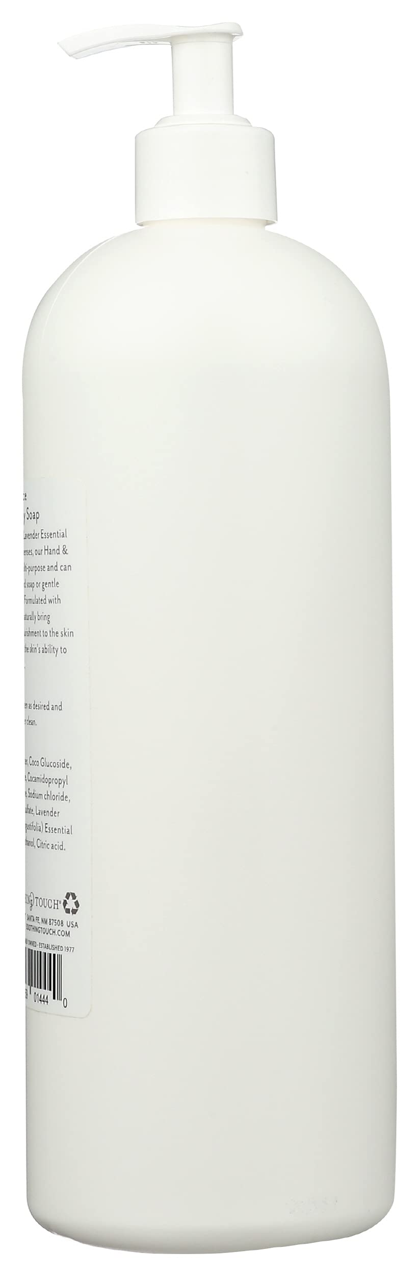 Soothing Touch Hand & Body Soap, Lavender Lace, 32 oz, Professional Grade Lavender Oil, Gentle, Paraben Free, Vegan