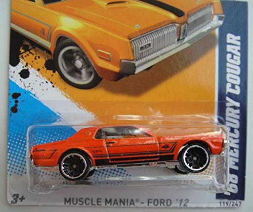 Hot Wheels 2012 Muscle Mania Ford 9/10, Orange '68 Mercury Cougar 119/247