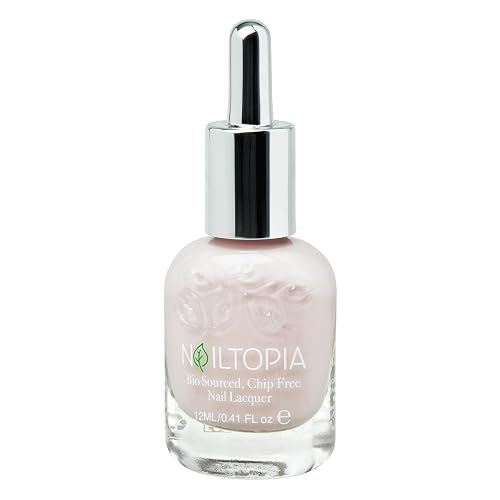 Nailtopia - Plant-Based Chip Free Nail Lacquer - Non Toxic, Bio-Sourced, Long-Lasting, Strengthening Polish - Kissin In The Rain (Light Pastel Pink) Beauty & Personal Care Nailtopia