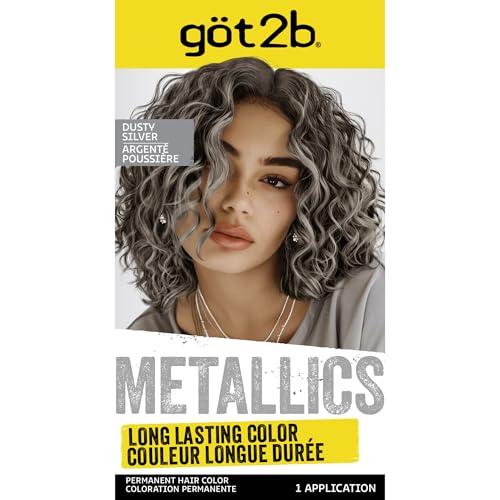 Got2b Metallics Permanent Hair Color, M72 Dusty Silver