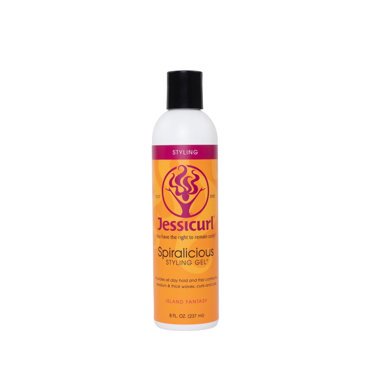 Jessicurl Spiralicious Gel, Island Fantasy, 8 Fl oz - Curl Defining, Frizz Control for All Hair Types