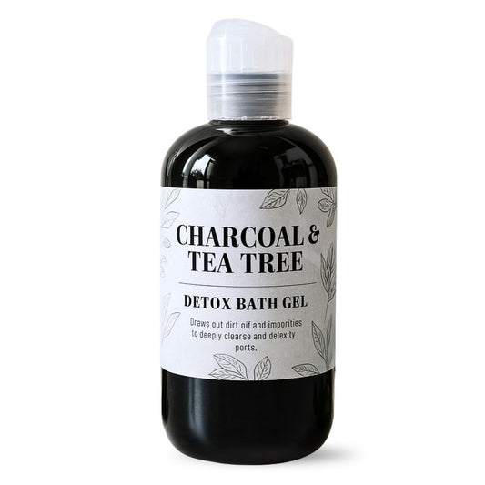 Nature Skin Shop Charcoal & Tea Tree Body Wash, Detoxifying Cleanser for Body Acne, Oily Skin & Clogged Pores, with Organic Ingredients, Sulfate-Free