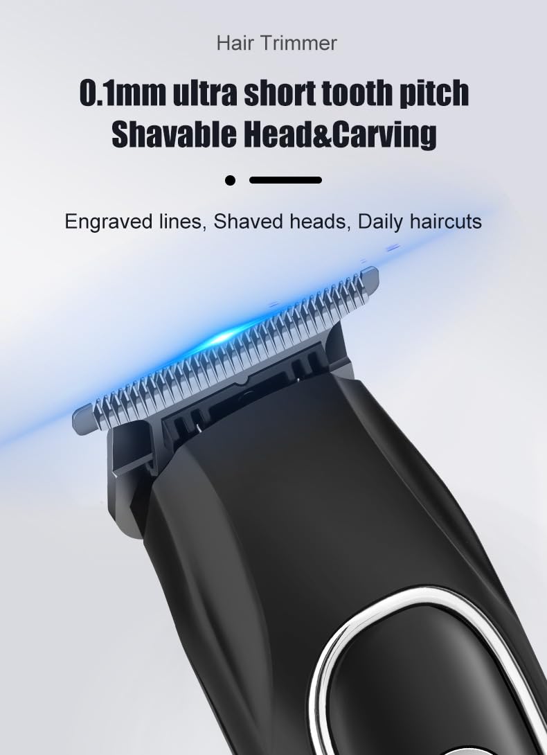 GLESVOWIO Multifunctional Beards Trimmer Haircut Grooming Kit with LED Display Powerful Motor Professional Hair Clippers for Men Electric Cordless Beauty and Personal Care GLESVOWIO