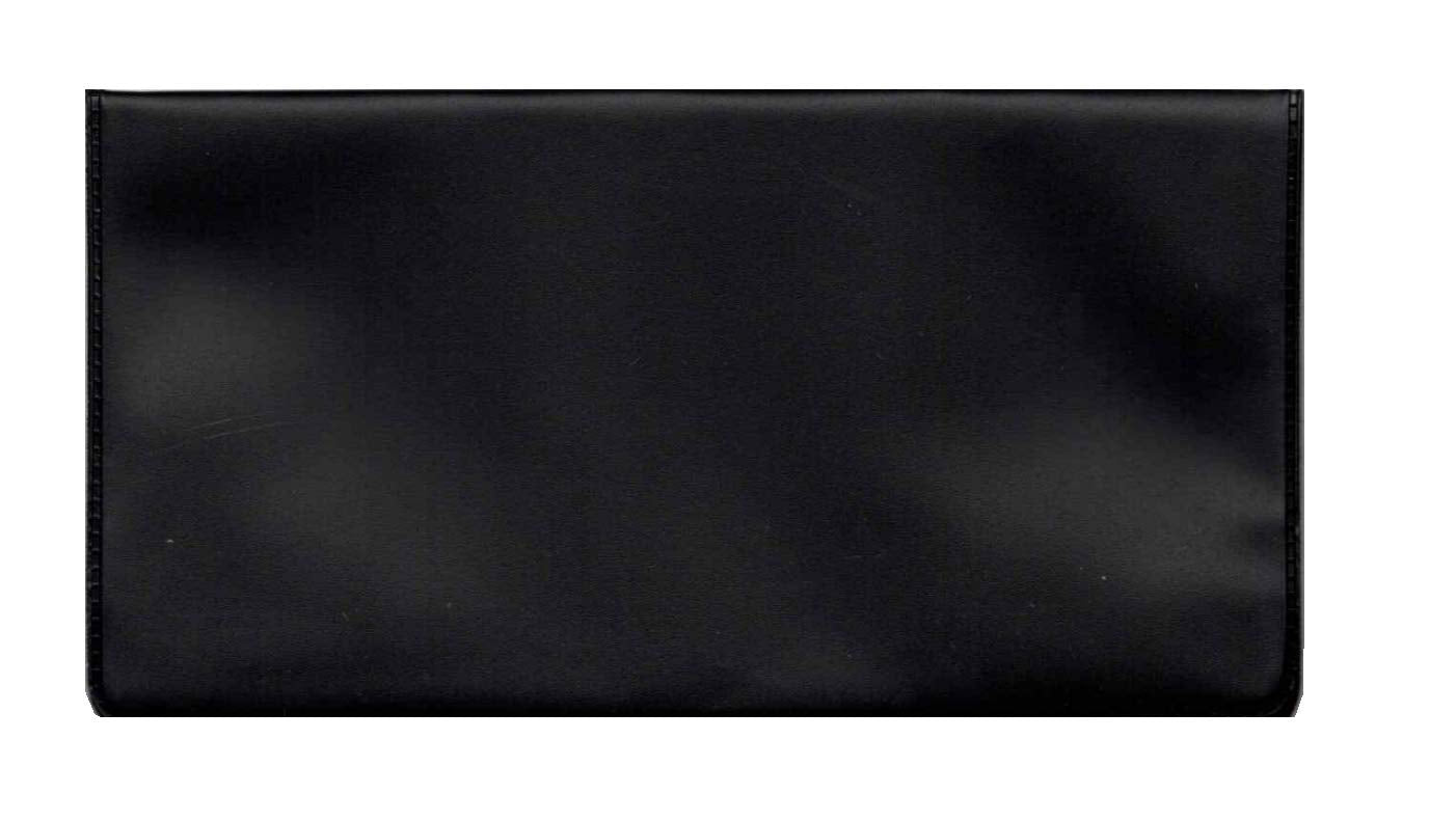Easy Read Register Vinyl Checkbook Cover for Top Tear Personal Checks (Pack of 5 - Black, Blue, Green, Gray, Maroon)