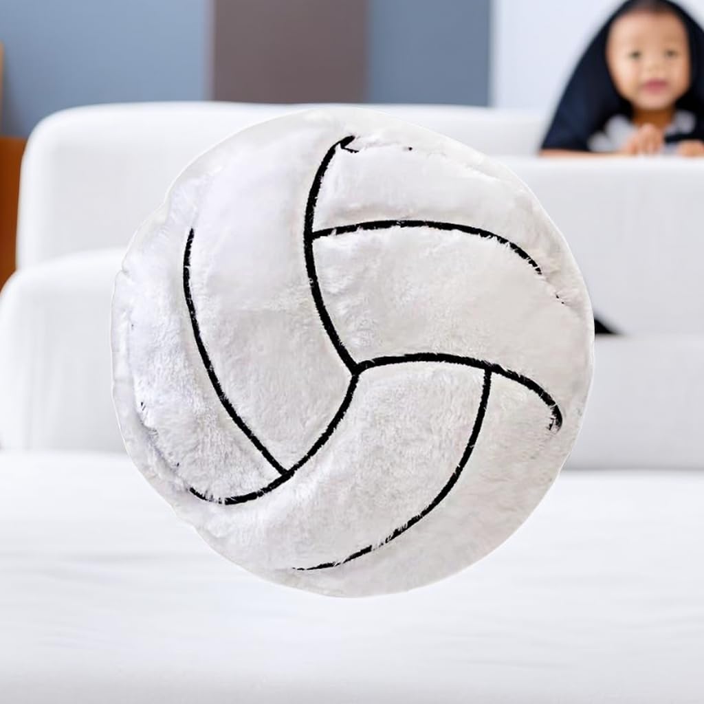 OPHRBU Volleyball Sports Pillow Fluffy Soft Throw Pillow Toy ，14" Durable Sport Basketball Plush Toys,Plush Pillow Toys Gift for Kids Boy Girls…