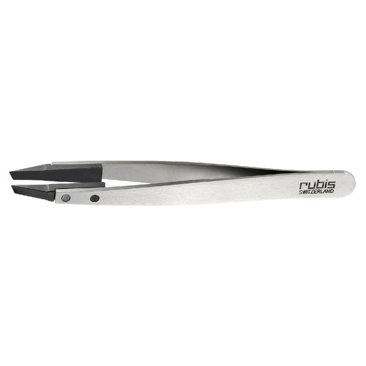 Rubis Classic Techno Stainless Steel Tweezers for Precise Eyebrows and Hair Removal Slanted Polymer Tips, 1KS102,Rubis Switzerland Swiss Made World Beauty and Personal Care Rubis