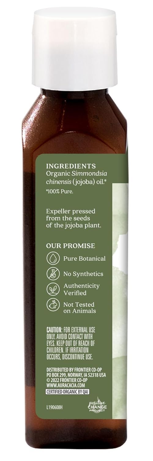 Aura Cacia Organic Skin Care Oil, Balancing Jojoba, 4 Fluid Ounce (Pack of 2)