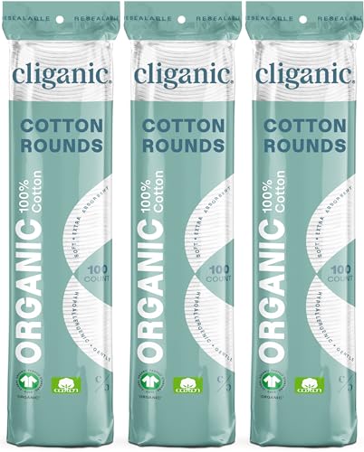 Cliganic Organic Cotton Rounds (300 Count) Makeup Remover Pads, Hypoallergenic, Lint-Free | 100% Pure Cotton Beauty and Personal Care Cliganic Default Title