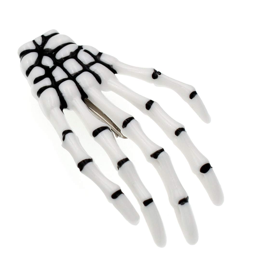 10Pcs Skeleton Hands Hair Clips 3 inch Hand Bone Shape Hair Clips Halloween Party Hair Accessories, White