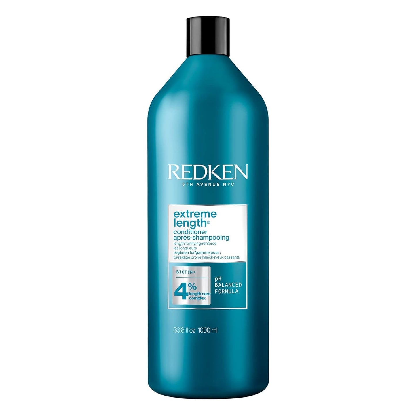 Redken Extreme Length Conditioner For Damaged Hair - Fortifies, Strengthens and Conditions Hair, Infused With Biotin & Castor Oil For Hair Growth