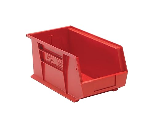 Quantum Storage Systems QUS240RD Ultra Stack & Hang Heavy Duty Part Organizer Red Bins 15" L x 9" W x 7" H 12 Pack