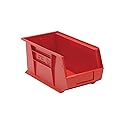Quantum Storage Systems QUS240RD Ultra Stack & Hang Heavy Duty Part Organizer Red Bins 15" L x 9" W x 7" H 12 Pack