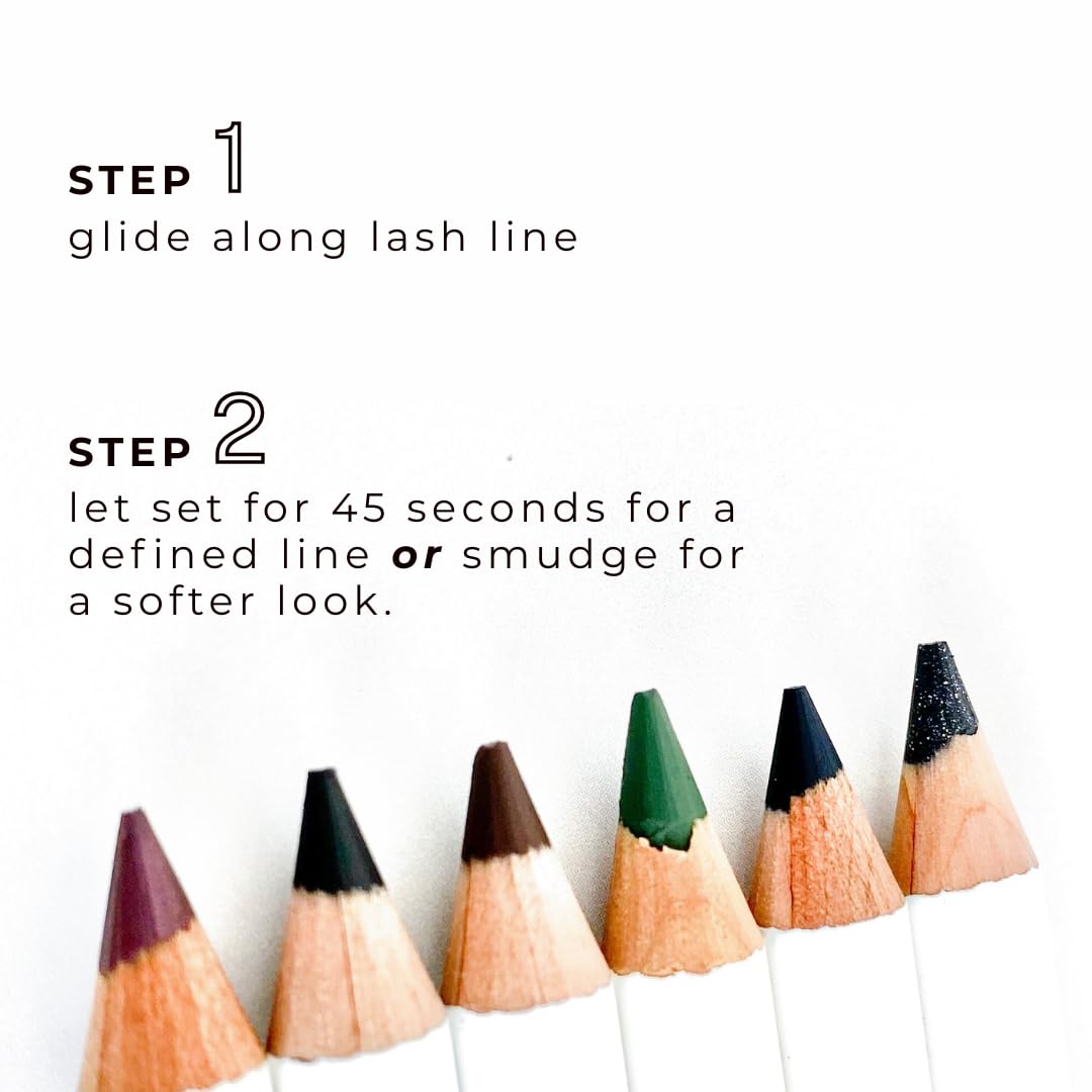 Honeybee Gardens Effortless Eyeliner Pencil in Belgian Chocolate, Rich Pigmentation, Smooth, Long-Wearing, Vegan, Gluten-Free