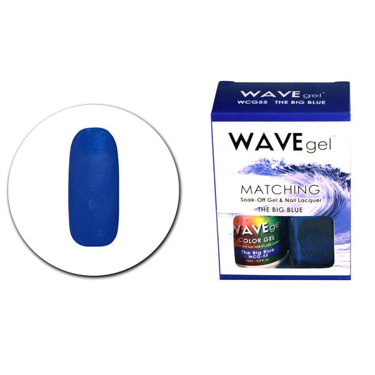 WAVEGEL Soak-0ff Gel & Nail Lacquer Matching Duo Set - The Big Blue - WCG55-55 I 0.5 Oz Beauty & Personal Care WAVE gel