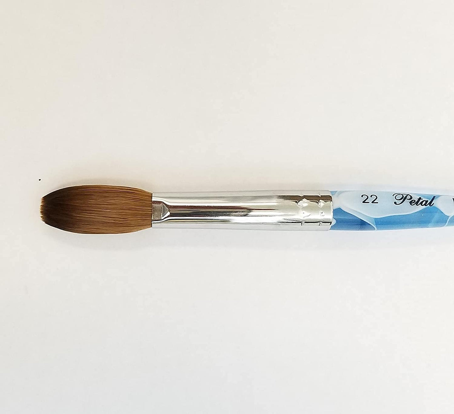 Blue Handle CRIMPED 100% Kolinsky Acrylic Nail Brush (Crimped 22) Beauty & Personal Care Blue Handle