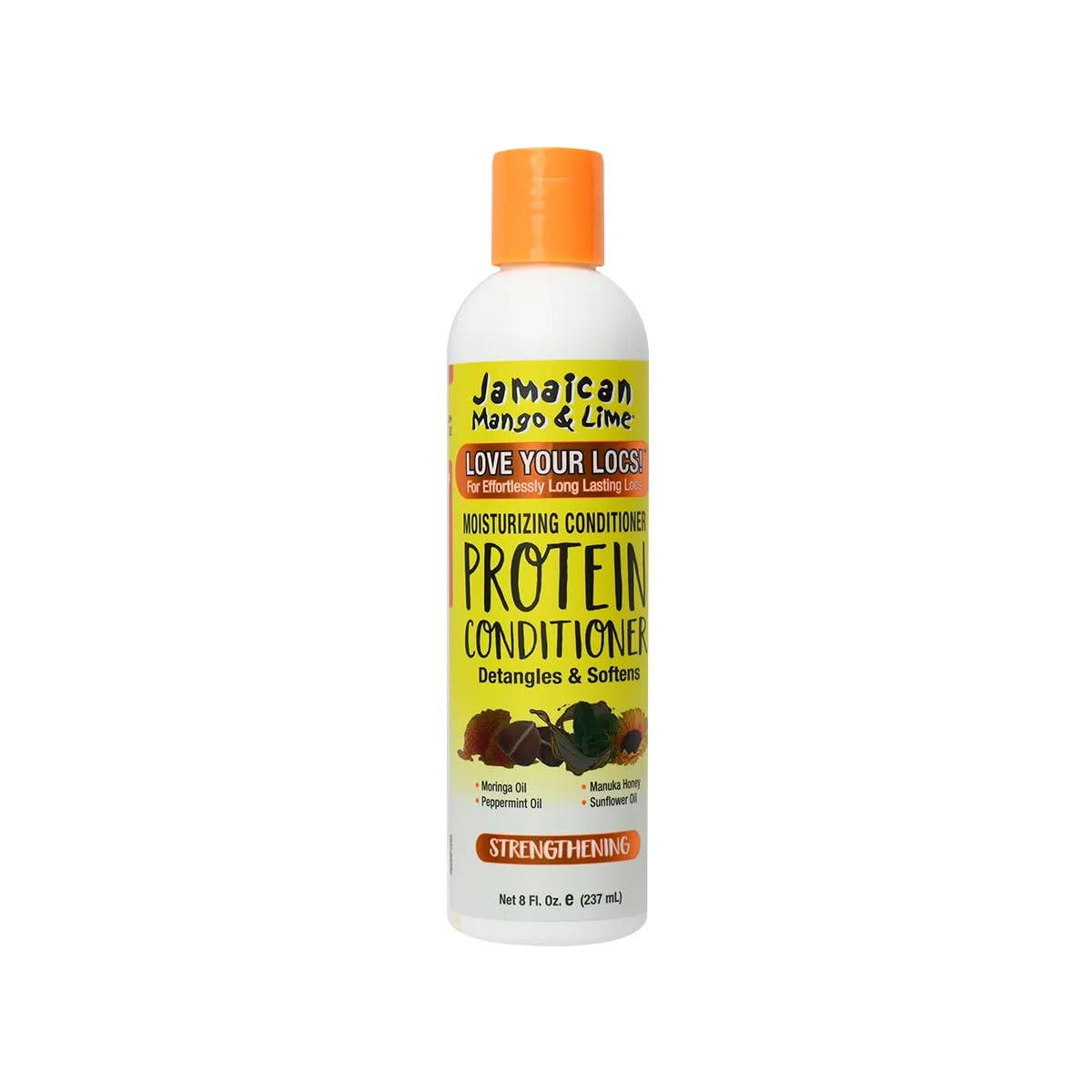 Jamaican Mango & Lime Protein Conditioner - Strengthening & Moisturizing Hair Care with Manuka Honey & Moringa Seed Oil for Natural Hair, Locs, Twists