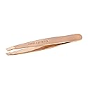 Tweezerman Rose Gold Mini Slant Tweezer - Tweezers for Eyebrows, Travel Tweezers for Eyebrows, Facial Hair